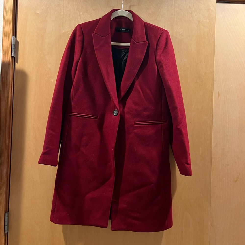 Zara wool red coat